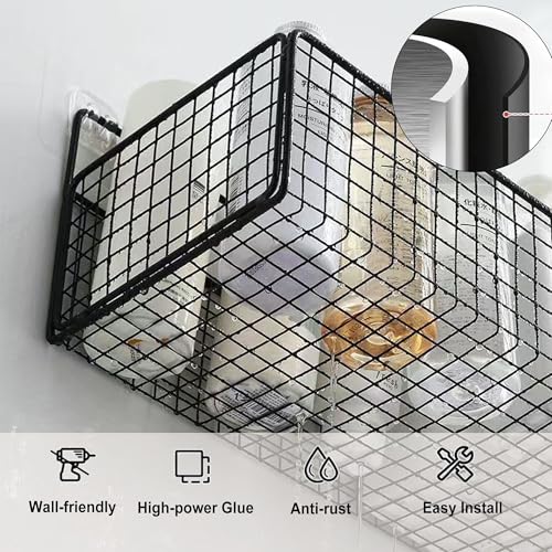 Cesta metálica resistente de pared con acabado antioxidante duradero 8