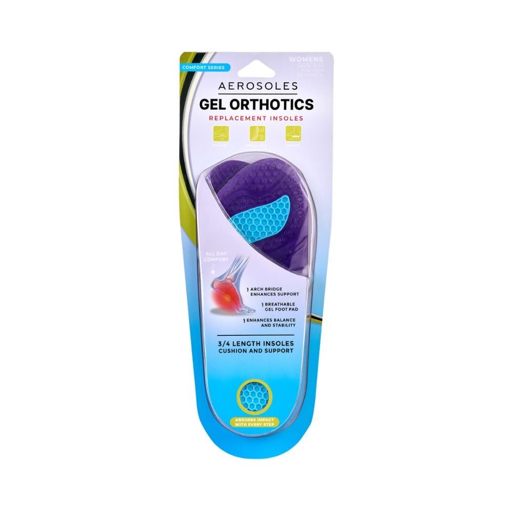 Aerosoles Gel Orthotic Insoles for Women - Replacement Insoles for Women Sizes 5-11