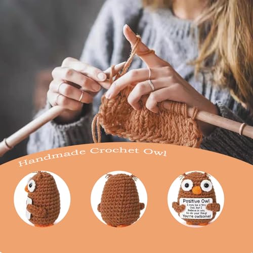 Image of Crochet Toys, Crochet Owl Plush Doll, Handmade Soft Toy for Home Decor, Office Desk Companion, Gift for Friends, Family, Lovers, Handmade Mini Cute Items