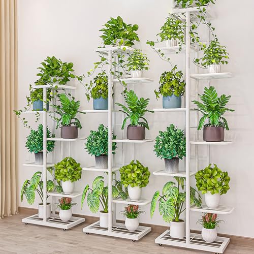 Étagère à fleurs résistante grand format 6 niveaux et support gris - 8