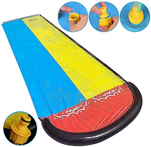 Slip and Slide for Kids Water Slide - 15.75ft Lawn Water Slides for Kids Backyard with 2 Crash Pad and Kids Sprinkler for Kids Outdoor Play, Outdoor Water Toys for Kids Waterslide, Slip and Slide
