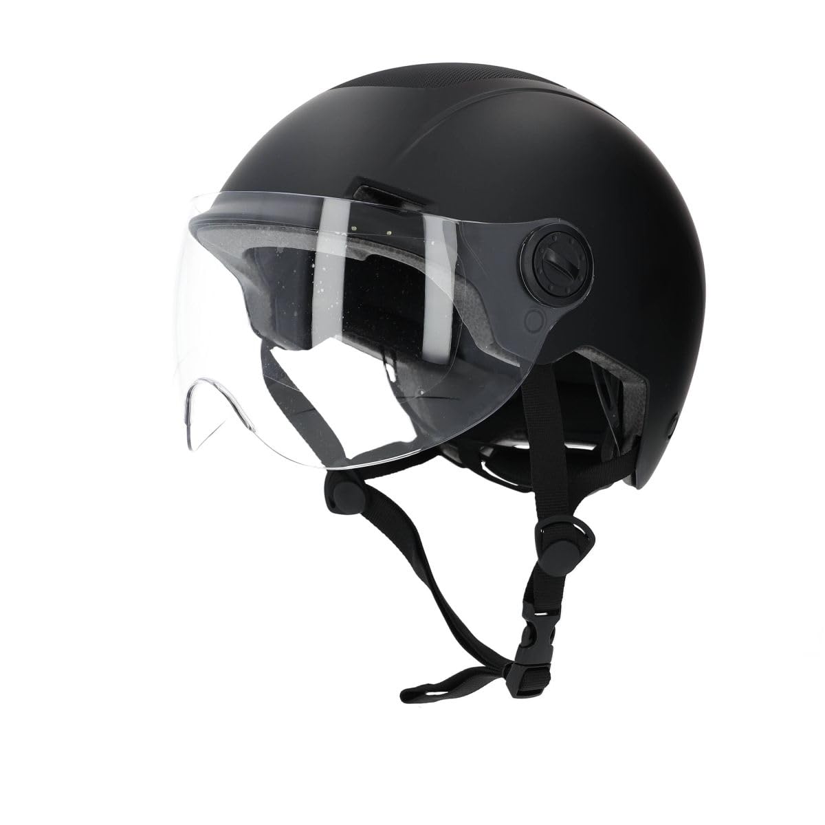 Cool Ride - Casque Urbain Trendy avec Visière et Headlock - 55-​58cm - Noir - Coque ABS Résistante - 6 Aérations - Mousses Amovibles - Norme CE en 1078 - Idéal Vélo, Trottinette, Skateboard