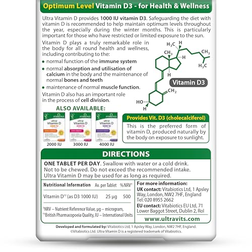Vitamin D Tablets 1000IU, Vitabiotics Ultra - Image 4
