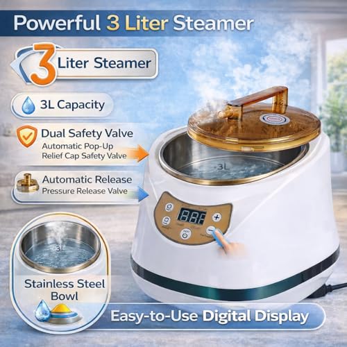 Image of Single Person Sauna, Portable Steam Full Body for Home Spa, Sauna Tent with Steamer 1500W 3 Litre Steam Generator, 90 Minute Timer, Remote Control Included (Pink)