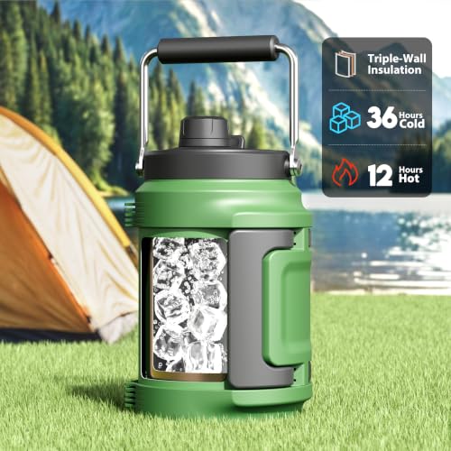 Image of Meoky 64 oz Insulated Water Bottle, Stainless Steel Large Water Bottle