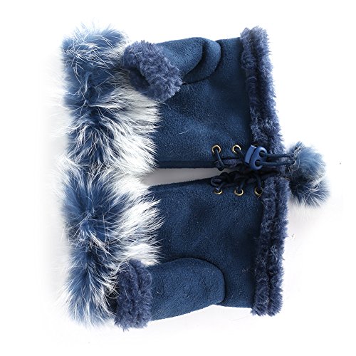 ROPALIA Womens Faux Rabbit Fur Hand Wrist Warmer Fingerless Gloves Winter Glove