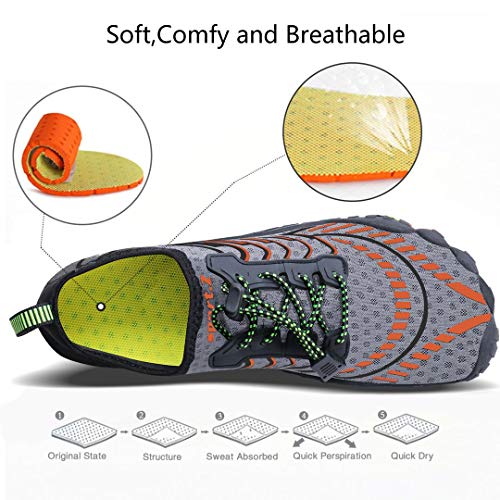 Image of MAYZERO Water Shoes Men Women Swim Surf Shoes Beach Pool Shoes Wide Toe Hiking Aqua Shoes Winter House Slippers