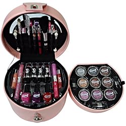 Maletin Maquillaje Gloss Paris Gloss - caja de maquillaje, caja de regalo para mujeres - Maleta de Maquillaje - Glam's Pink - 33 Pzs