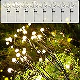 mopha 8 Pack Solar Garden Lights,64LED Firefly Garden Lights Solar Outdoor Waterproof, Swaying Light
