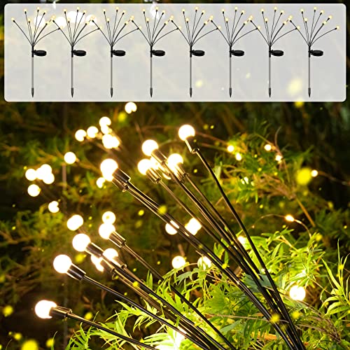 Mopha 8 Pack Solar Garden Lights,64Led Firefly Garden Lights Solar Outdoor Waterproof, Swaying Lights Decorative Fairy Garden Decor For Outdoor, Patio, Yard #TOP22