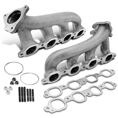 A-Premium 2PCS Left & Right [V8 5.3L 6.2L] Engine Exhaust Manifold Kits Fit for Chevy, GMC & Cadillac - Silverado 1500, Tahoe, Suburban, Sierra, Yukon, Yukon XL, Escalade, W/Gaskets & Studs & Nuts