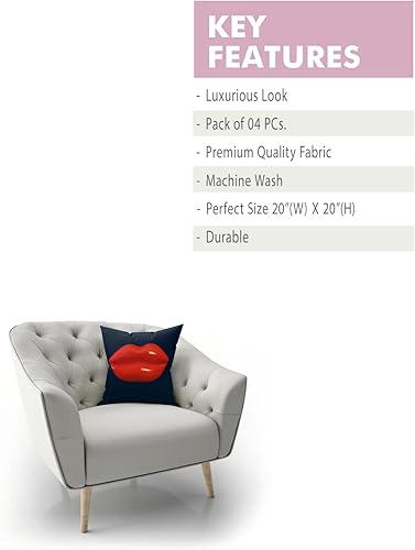 Miniatura 3 de Easykart - Juego de 4 fundas de almohada de San Valentín de 18 x 18 pulgadas, fundas de almohada para el día de San Valentín, fundas de almohada