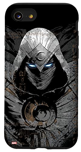Iphone Se (2020) / 7 / 8 Marvel Moon Knight Glowing Eyes Egyptian Hieroglyphs Black Case #TOP2