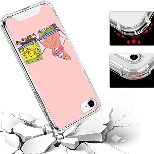 Zymotorized Clear Iphone 7/8/Se 2020 Case Cartoon Design Soft Tpu Bumper And Anti-Scratch Pc With 4 Corners Shockproof Protection, Phone For 4.7 In (Spongebob-Patrick) #TOP3
