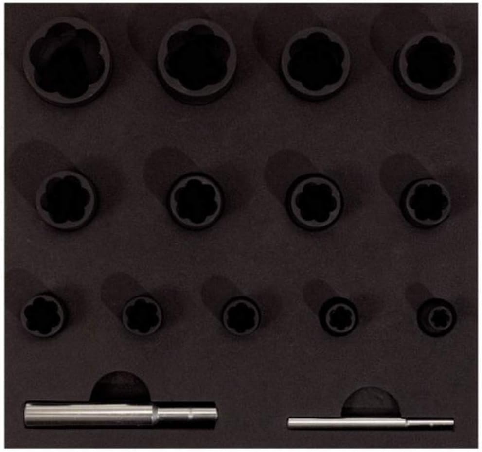 KS Tools 913.1460 Spiral Profile Socket Set 1/4-inch+1/2-inch 1(5 Pieces), Variety Pack