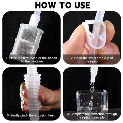 Miniatura 6 de Hwtcjx Sifón Para Cerveza Y Vino, Bomba De Sifón Para Cerveza, Tubo De Silicona De 2.5m, Bolsa De Filtro 40x46cm, Filtro De Vino, Con Abrazadera De Parada De Agua