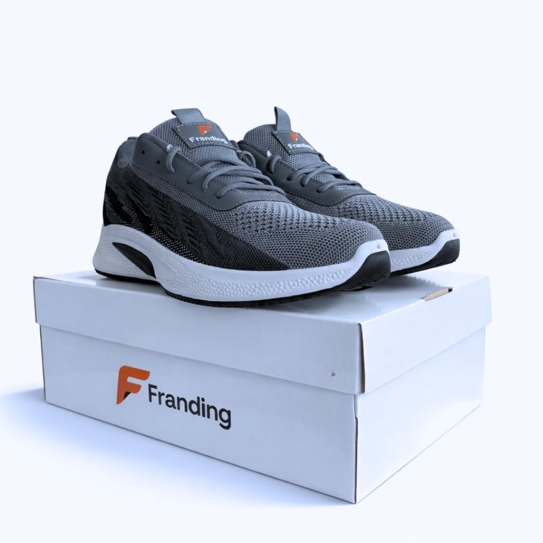 HY-514 Men’s Running Sneakers – Lightweight Breathable Knit Upper, Full-Length EVA Cushioning Midsole, Thick Cotton Insole, Durable Injection-Molded PVC Outsole – Athletic Shoes for Walking, Gym & Daily Wear