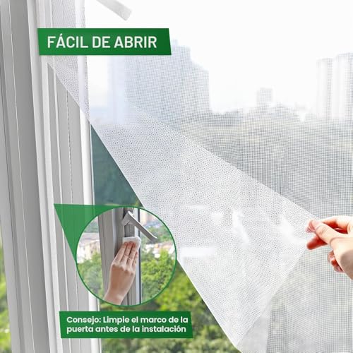 Miniatura 4 de Mosquitera Para Ventana 2 Set - 110 X 130 Cm - Blanca, No Es Necesario Taladrar, Con Cúter, Adhesivo, Se Puede Cortable Diy