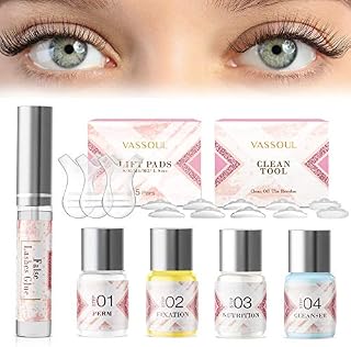 VASSOUL Eyelash Perm Kit, Professional Eyelash Lash Extensions, Lash Lifts, Lash Curling, Semi-Permanent