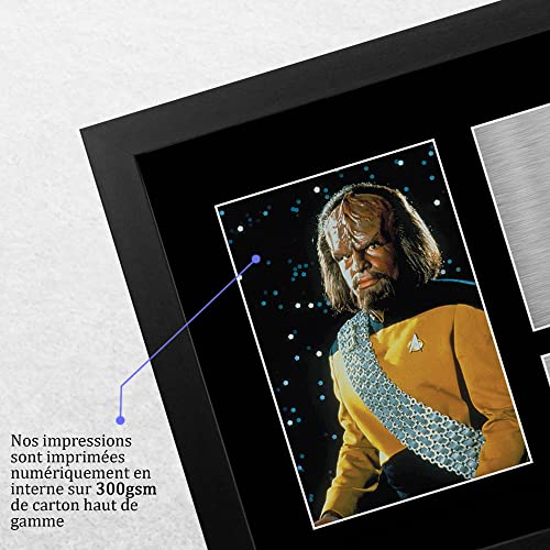 Autographe Michael Dorn Star Trek portrait Worf imprimé sous cadre A4
