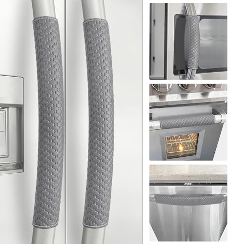 Refrigerator Door Handle Covers 5 PCS Performance Appliance Handle Covers Non-Slip Fridge Door Handle Covers Keep Your Kitchen Clean Microwave Oven Dishwasher door Handle Protectors(Dark Gray)