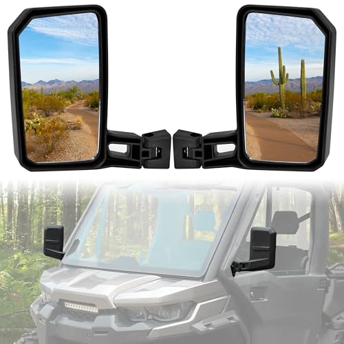 SAUTVS Adjustable Side Mirrors for Can-Am Defender Wider Convex Side Rearview Mirrors for Can-Am Defender HD5 HD7 HD8 HD9 HD10 HD11 2016-2026 Accessories (2PCS Replace #715008100)