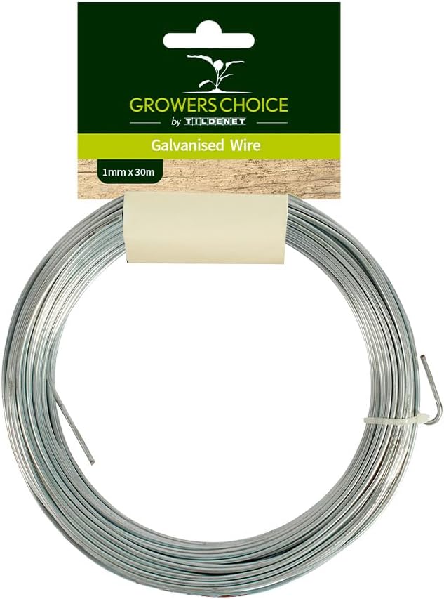 Tildenet 30m/ 1mm Galvanised Wire Coil, Silver