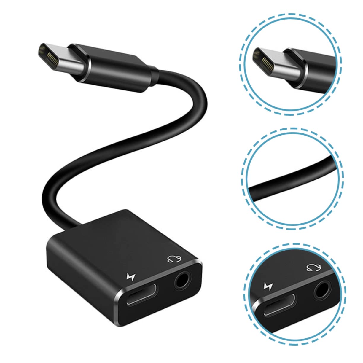 BESTonZON 5kawałki Adapter Usb c Do Słuchawek i Ładowania Adapter Audio Tpe Kompatybilny z Telefonami Tabletami Komputerami Praktyczne Rozwiązanie Do Jednoczesnego Słuchania i