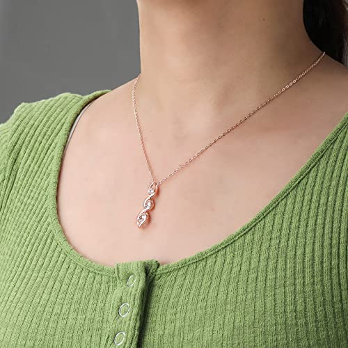 Ascona Silver/14K Gold/Rose Gold Plated Cubic Zirconia Necklace,Dainty Infinity Simulated Diamond Pendant Necklace for Women Jewelry Gift Bridesmaid Necklace2