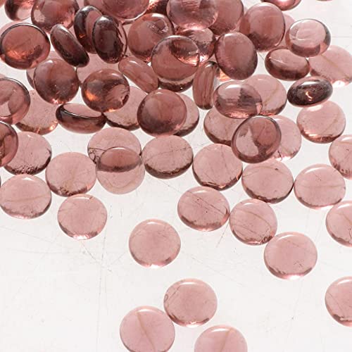 MagiDeal 100Pcs Glass, Marbles, Pebbles for Vases Flat Bottom, Round Top, Rocks, Bowl Filler Gems, Iridescent Decor, Transparent Pink - Image 3