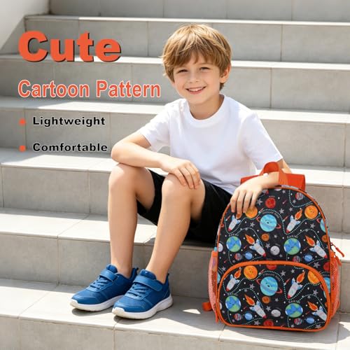 Image of Boys Girls Kids Backpack 3-6: Travel Bag for Preschool Kindergarten, Cute Planet Bookbag for Toddler
