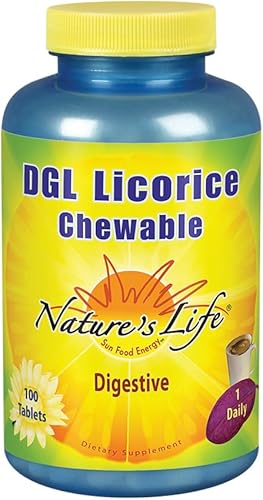 Nature's Life DGL - Tabletas de regaliz, 380 mg, masticables, 100 unidades