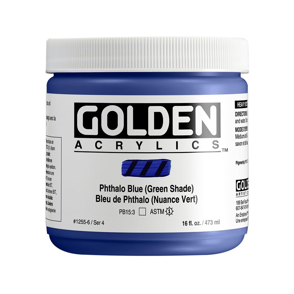 Bleu Vert Phthalo SHADE texture épaisse Golden Acrylique 473ml art