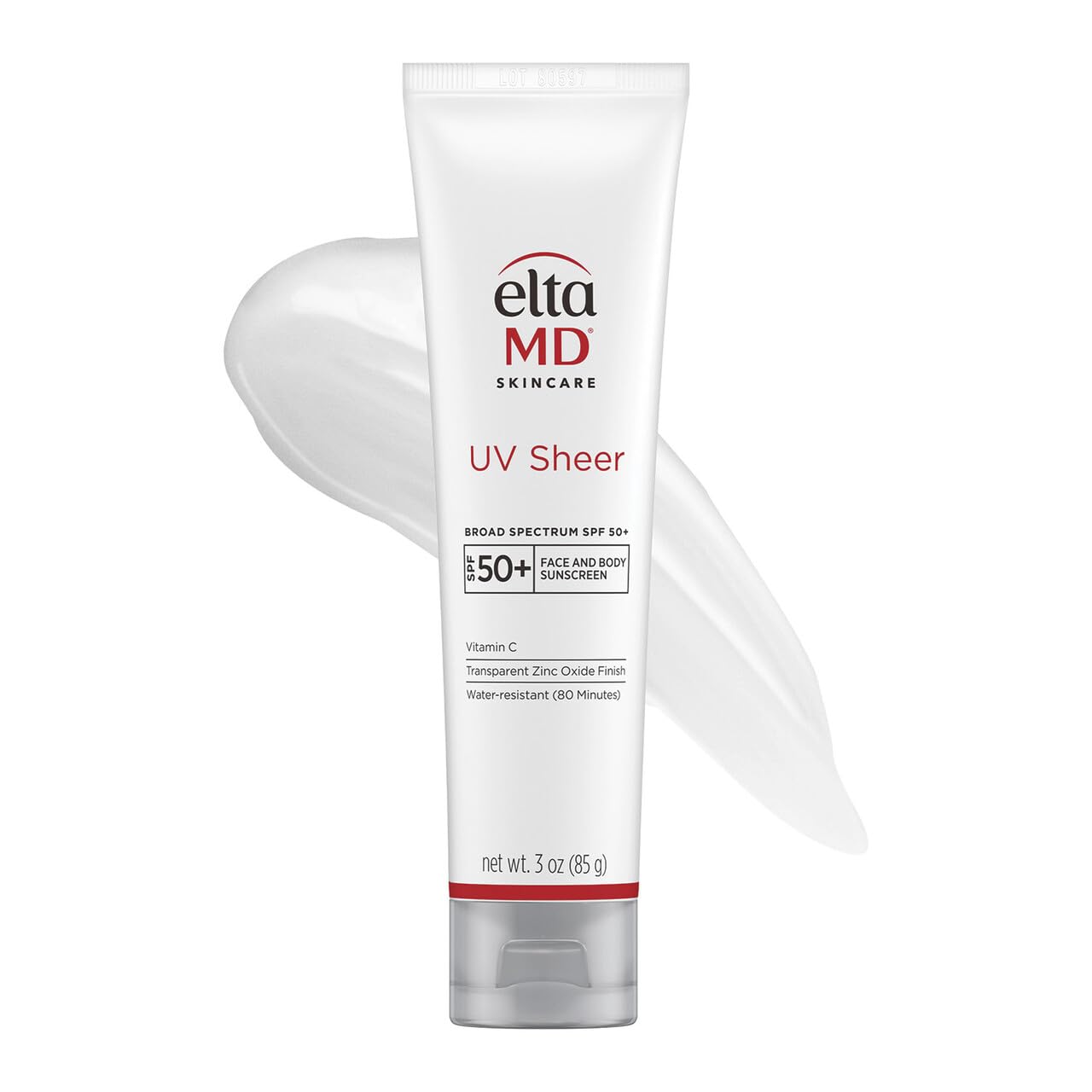 EltaMD UV Sheer Face and Body Sunscreen SPF 50 Oil Free No White Cast Sunscreen for Face and