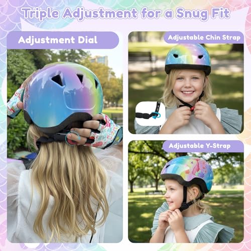 Image of Toddler Bike Helmet with Gloves and Backpack Set, 3 Sizes for Baby Infant to Kids Ages 1-3 3-5 5-8+, Adjustable Boys Girls Bike Helmet for Bicycle /Scooter /Skateboard /Roller Skate