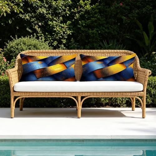 Housse coussin exterieur bleu 50x80 imperméable taie jardin - 6