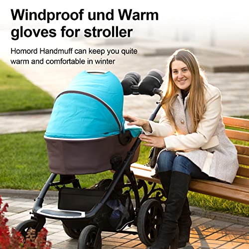 Handwärmer Kinderwagen, Homord Kinderwagen Handschuhe Warmer Winddicht Handmuff für Kinderwagen Universaler und Wasserabweisender Muff Kinderwagen mit Fleece und Baumwolle für Kinderwagen, Buggy