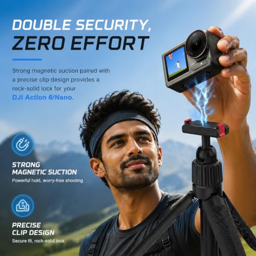 Image of ZORBES 40cm Selfie Stick Tripod Stand for Osmo Action 6 & Nano Accessories | Hands-Free Shooting, Selfie Stick and Tripod Modes, Compatible with DJI Osmo Action 6 and Nano Accessories