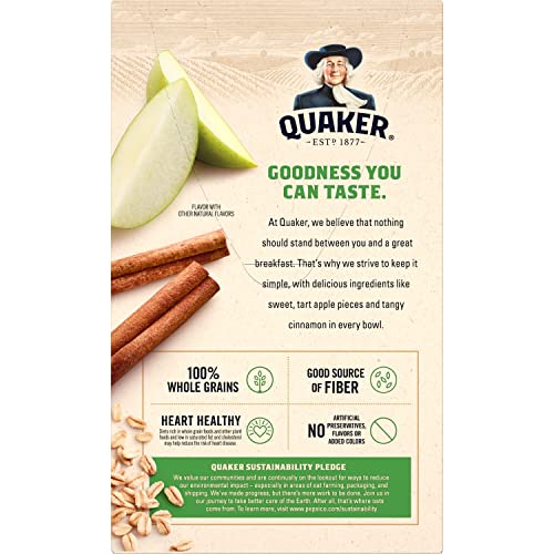 Image of Quaker Instant Oatmeal, Apples & Cinnamon, 1.51oz Packets (24 Pack)