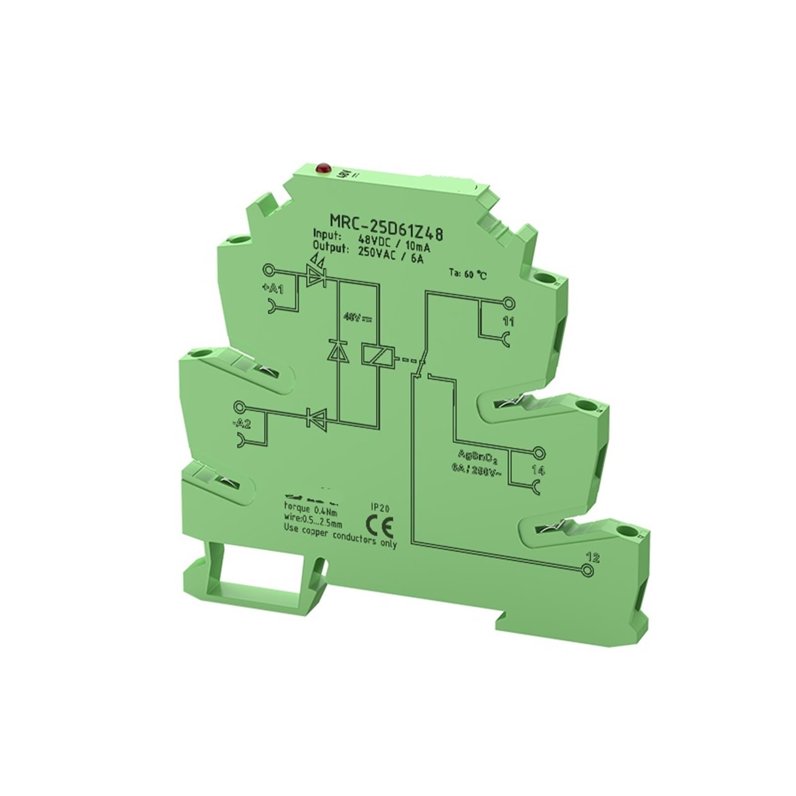 Relais 24V CC MRC-25D61Z48 anti interférence pour rail DIN - 4