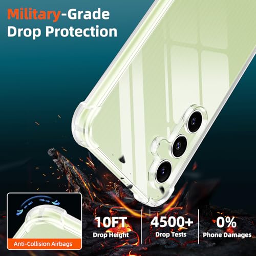 Image of Lustree Back Cover Transparent Case Compatible with Samsung Galaxy A14 5G | Clear + TPU Case with 4 Corner Air Cushion Protection & Camera Protection | Slim& Stylus Cover