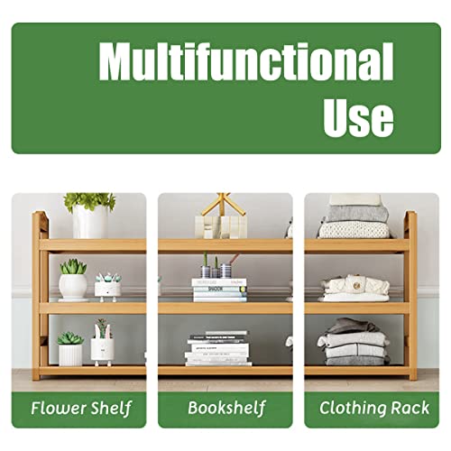 Qumeney 3 Tier Shoe Rack For Entryway, Bamboo Shoe Rack Organizer Free Standing Sturdy Shoe Shelf, Small Wooden Shoes Rack Doorway Bedroom Living Room Balcony Closet, 27.5 X 9.8 X 20 Inch #TOP6