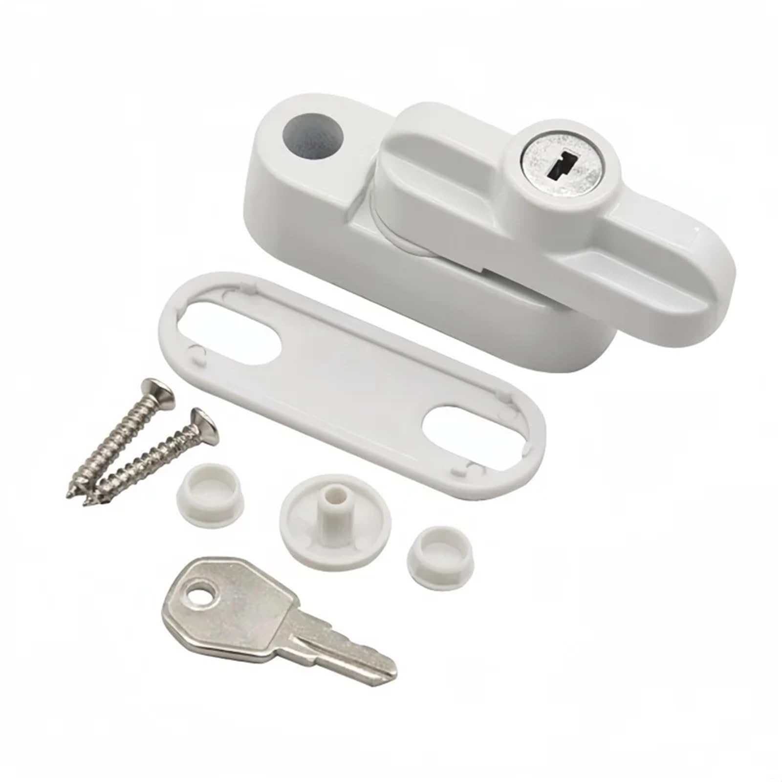 Lot de 2 serrures en T avec clé, sécurité alliage for fenêtre extérieure, antivol Pour Porte de fenêtre(With Key)
