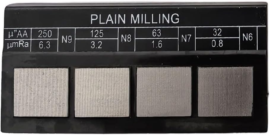 Roughness Comparison Sample for Lathe, Flat Milling, and Grinding, Steel, 8x6x3cm, Optional Specifications