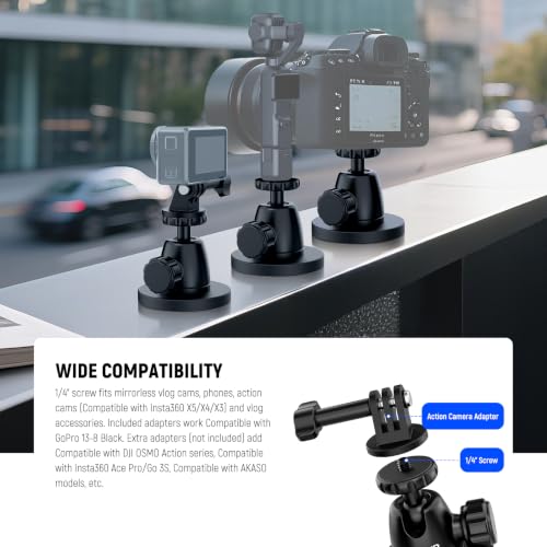 Image of NEEWER Basics Magnetic Action Camera Mount for Car Video Recording, GP-101