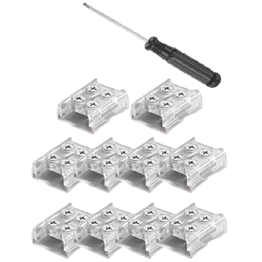 Aundhegrtt As Shown Transparent Led Strip Connectors 8/10Mm 2P Fixed Terminal Free-Welding Connection 10Mm Strip To Strip