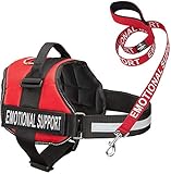 Emotional Support Dog Vest Harness with Reflective Straps and Matching ESA Leash Set - ESA Dog Vest...