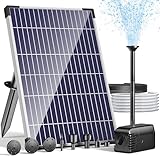 POPOSOAP Solar Water Fountain Pump, 12W Solar Water Pump with Dry Run, Solar Powered Water Pump with Clear Tubing & 16.4Ft Cord Length for Ponds, Fish Tank, Garden, Waterfall, Hydroponics