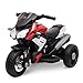HOMCOM Moto électrique pour Enfants 3 Roues 6 V 3 Km/h Effets Lumineux et sonores Rouge