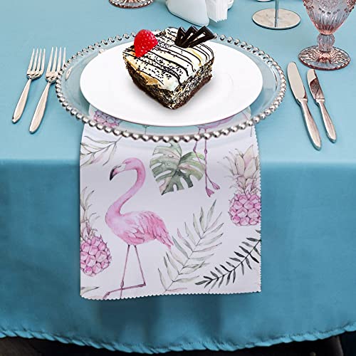Xollar Set Of 6 Cloth Napkins Pink Flamingo Pineapple Washable Reusable Dinner Table Napkins Cloth For Party Wedding Decoration 18.7X18.7Inch #TOP3